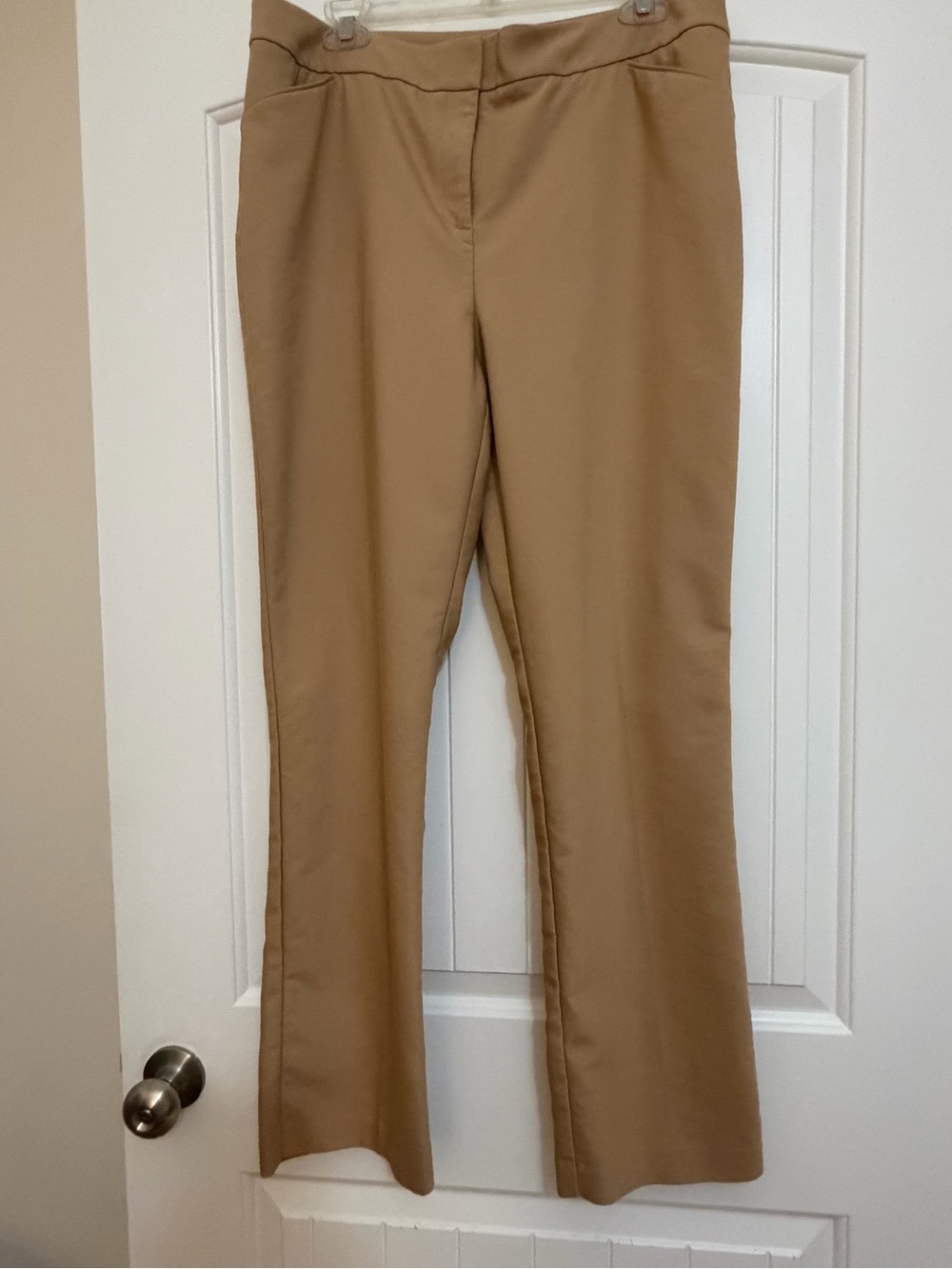 Chico's Camel Boot-Cut Stretch Trousers Sz 2R (12R)